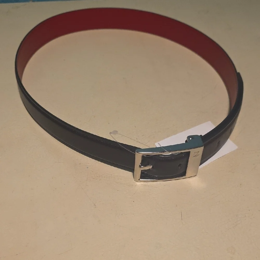 Christian Louboutin Black and Red Leather Belt